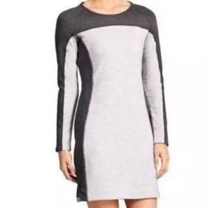 Athleta women's Omega dress heather grey colorblock stretch longsleeve XS